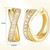 14K Gold Hoop Earrings 14K Gold Earrings for Women Thick Small Diamond Hoop Earring X-shaped Hoops Earring for Women 17MM (Hinged back)