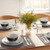 Amazon Basics Dinnerware Set, Microwave and Dishwasher Safe, Service for 6, 18-Piece Complete Kitchen, Plates, Dishes, Bowls, Swirl