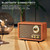 Victrola Willow – Retro Wood Bluetooth Radio with Built-in Speakers: Elegant & Vintage Design, Rotary AM/FM Tuning Dial, Bass & Treble Control, Wireless Streaming (Walnut)