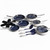 Guy Fieri's Flavortown 15-Piece Ceramic Cookware Set, Nonstick Pots and Pans for Cooking, Easy-Clean Kitchen Cookware, Made without PFAS PTFE PFOA, Induction Compatible, Dishwasher Safe, Blue & White