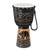 LIEKE Djembe Drum,10'' x 20'' Goatskin Drumhead African Drum Mahogany Body Hand Carved Pattern Hand Drums for Adults Beginners (Black)