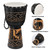 LIEKE Djembe Drum,10'' x 20'' Goatskin Drumhead African Drum Mahogany Body Hand Carved Pattern Hand Drums for Adults Beginners (Black)