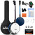 ADM Banjo 5 String Full Size Banjoes Set, 38 Inch Beginner Banjo Kit with Resonator, Remo Drum Head, Open or Closed Back, Gift Package Free Lessons Starter Accessories for Adults Teenager, Blueburst