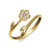 JewelryWeb Solid 10K Gold Elegant Flower Bypass Cubic Zirconia CZ Adjustable Toe Ring for Women Gold (8mmx15mm) (Yellow-Gold)