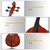 EPOFIT Full Size Acoustic Cello Kit for Adults,Beginners,Complete 4/4 Cello Set with Portable Bag, Bow, Rosin,Natural Finish