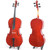 Ceciliec Cello 4/4 Kit, Acoustic Cello for Adults,Students,Beginners,Complete Full Size Cello Instrument Set with Portable Bag, Stand, Bow, Rosin, Red