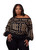 D'IYANU | Hiba African Pattern Ankara Women's Sweater | Traditional Culture with Long Sleeves | Tan Black Tribal | M
