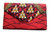 Dupsie's Women's Magnetic Red African Diamond Print Clutch Purse