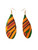 Dupsie's African Print Kente Fabric Wrapped Double leaf Fishhook Earrings