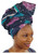 Dupsie's Navy-blue, purple, and Teal African Print Head wrap