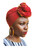 Dupsie's Red Cotton African Head Wrap forWomen with Gold Trim
