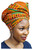 Dupsie's Kente African Print Head wrap with Green Trim One Size Multicolor