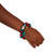 Dupsie's Red, White and Blue Pair of African bangles wrapped in African Print Fabric