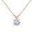 Diamond Wish 1/2 Carat Round Moissanite Solitaire Pendant Necklace in 14k Rose Gold (H-I, 5 mm) 4-Prong 16 to 18 Inch Adjustable Chain Spring Ring
