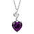 AGVANA Valentines Day Gifts for Her 14K Solid White Gold Diamond Amethyst Heart Pendant Necklace for Women with Sterling Silver Chain February Birthstone Jewelry for Women Anniversary Birthday Gifts