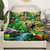 Jungle Animals Fitted Sheet Twin Crocodile Hippo Elephant Tiger Bedding Set African Safari Animal Printed Bed Cover Set Cartoon Zoo Theme Fitted Bed Sheets with 1 Pillow Case No Top Flat Sheet