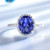 SUTTONRAL Luxurious S925 Sterling Silver Opulent Sapphire and Tanzanite Ring, Masterfully Crafted, A Dazzling Addition to Women's Wardrobe, Ideal Gift for Her (US 9)