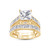 Wishrocks 7MM Center Princess Cut Bridal Set Ring 4 Cttw In Lab Created Moissanite Engagement Wedding Ring For Women In 14K Yellow Gold Plated Sterling Silver (Clarity-VVS1) Size-6