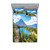 Ambesonne Central America Fitted Sheet & Pillow Sham Set, Real Image of Bay of Lake Atitlan with View of San Pedro Volcano, Decorative Printed 3 Piece Bedding Decor Set, Full, Multicolor