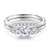 Gem Stone King 10K White Gold White Lab Grown Diamond 5 Stone Bridal Engagement Wedding Ring Set For Women (0.81 Cttw, Round: 5MM and 3MM, Size 6)