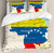 Ambesonne Venezuela Duvet Cover Set, Colorful and Detailed Map Illustration Country Names and Regions Flag Colors, Decorative 3 Piece Bedding Set with 2 Pillow Shams, California King, Red Blue