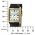 Peugeot Women's 14K Gold Plated Tank Leather Dress Watch with Roman Numerals Dial, Black
