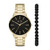 Armani Exchange A｜X Men's Gold-Tone Stainless Steel Watch & Bracelet Gift Set (Model: AX7119)