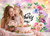 Dudaacvt 8x6FT Mother's Day Backdrop Pink Flowers Backdrop Mother Day Party Decoration Mother's Day Birthday Party Decoration Photo Studio Props