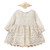 Newborn Infant Baby Girl Fall Winter Romper Dress White Beige Boho Lace Floral Dress Toddler Long Sleeve Bodysuit Crochet Dress Baptism Christening First Communion Dress Beige + Flower 0-3M