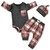Newborn Clothes Boys, Baby Boy Fall Winter Outfit Buffalo Plaid Pullover Sweatsuit Warm Thanksgiving Clothing NB Khaki