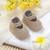 Wugugu Baby Booties Crochet Knit First Walkers Boots Newborn Soft Socks Shoes for Infant Boy Girl Beige 0-3 Months