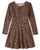The Children's Place Girls' Long Sleeve Casual Knit Skater Dresses, Cheetah Print