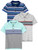 Simple Joys by Carter's Boys' 3-Pack Short Sleeve Polo, Blue Placed Stripe/Grey/Navy Stripe, 5T