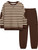 Doumlop Boys Outfits Size 10 Boys Clothes Size 10 Striped Long Sleeve Sweatshirt and Sweatpants 2 Piece Clothes for Boy 8-10 Fall Winter Sweatsuit Brown