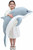 Kekeso Giant Dolphin Plush Toy, Soft Whale Hugging Pillow Stuffed Dolphin Pillow for Children Girls (Gray, 100cm/39.37inch)