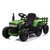 TOBBI Kids Electric Ride On Toy Tractor, 12v Battery-Powered 4 Wheels Ride On Car with Trailer, 35W Dual Motors/3-Gear-Shift/LED Lights/USB Audio Functions for Toddlers 3-6 Years-Dark Green