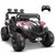 ANPABO 24V 4X4 Ride on Car Truck w/Remote Control, 4WD/2WD Switchable Kids UTV, 19" Spacious Seat, 4 Shock Absorbers, Soft Start, Music Player, Electric Car for Kids Ages 3+(Pink)