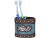 Tough-1 Western Toothbrush Holder Horse Head Leather Look Blue 87-2183