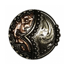 1 1/2 Inch Trigg Leather Antique Silver and Copper Concho
