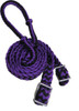 Showman 7 inch Braided Nylon Barrel Reins with Easy Grip Knots Black/Purple 27109-2-BKPR