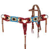 Showman Fiery Frontier Pony Mohair Browband Headstall & Breast Collar Western Tack Set 8241