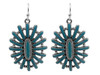 Showman Western Oval Dangle Earrings with Turquoise Starburst Stone AE3884-ASTQ