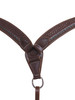 HR Saddlery Chocolate Leather Breast Collar Turquoise Buckstitch Basket Stamp 6016-BSK-BUC-03