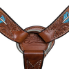 Scott Thomas Western 1 inch Breast Collar Feather Tooled and Painted Leather C145
