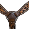 Scott Thomas 1 inch Western Breast Collar Floral Tooling White Buckstitch Vintage Finish Leather C138