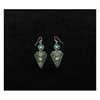 Blazin Roxx patina arrow dangle earrings with turquoise distressed finish and detailed arrowhead design. SKU 29099