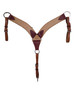 HR Saddlery light oil plain leather Western breast collar with adjustable tugs and stainless hardware. SKU: 6041-01