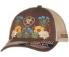 Ariat Ladies Vintage Flower Cap Brown Floral Mesh Snapback