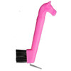 Tough 1 pink horse head hoof pick and brush combination grooming tool for cleaning horse hooves