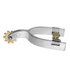 Roper youth western spurs with smooth rowel and silver metal construction for kids horseback riding